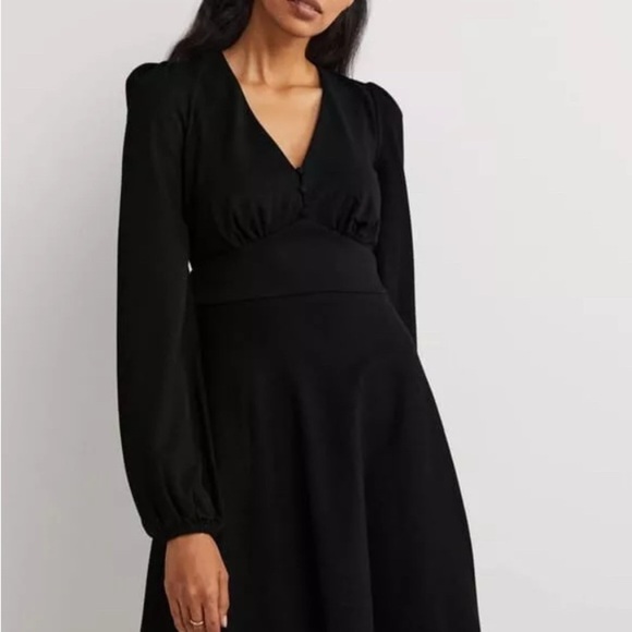 Boden V-Neck Jersey Tea Dress Navy Blue 8 Long Tall 8L NEW - Picture 5 of 5